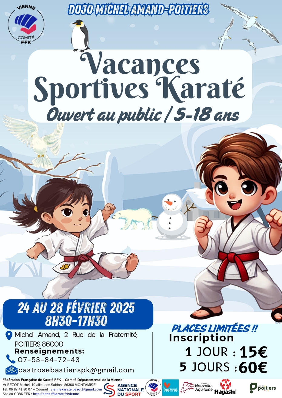 Vacances Sportives Karaté 24 AU 28 FEVRIER 2025